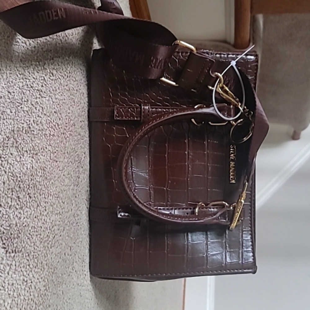 NWTSteve Madden  HandBag With Fashion Coin Pattern DR 138035 Brown BMICKEY Rings